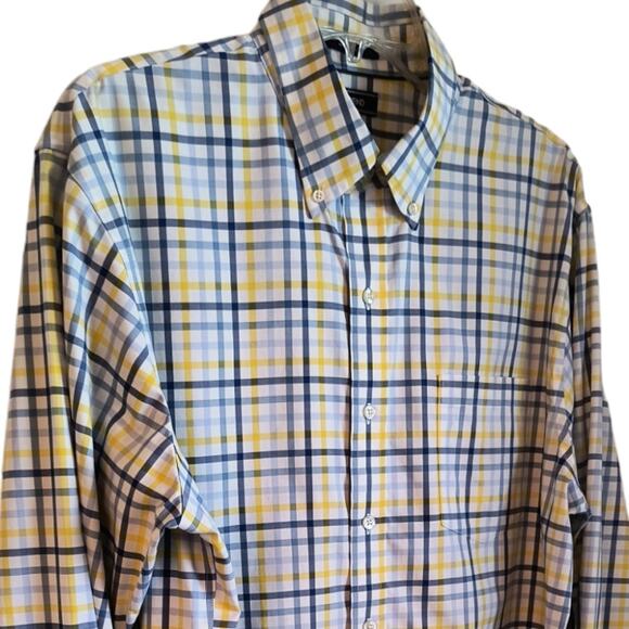 Lands End Button Down Shirt Men's L/T 16-16.5 Traditional Fit Check Long Sleeve - Picture 3 of 15